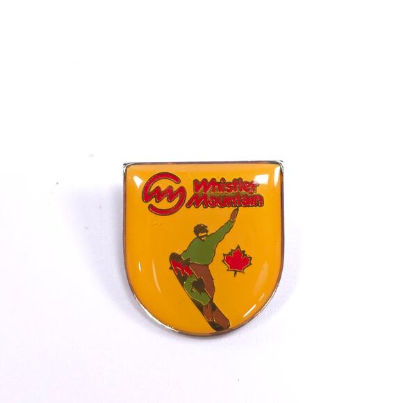 Vintage Whistler Mountain Ski Enamel Pinback Pin - Picture 1 of 4